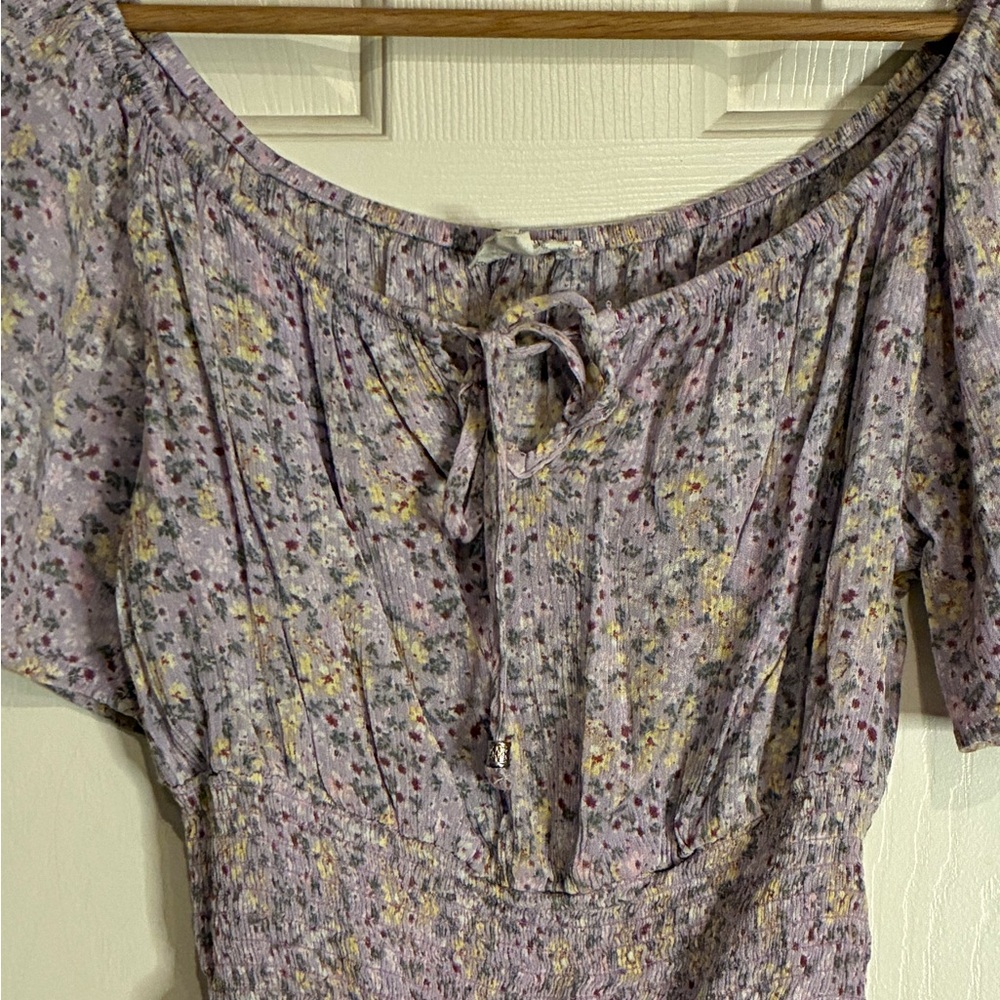 Hippie Rose Lavender Floral Blouse - Picture 2 of 12